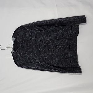 Lululemon Transit Long Sleeves V-neckline Heathered Marble Black Size M